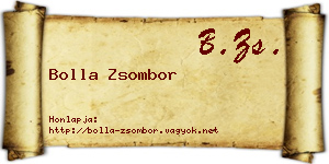 Bolla Zsombor névjegykártya